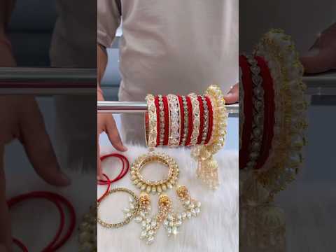 😍 Red Dulhan Set 😍 #chooda #youtubeshorts #shorts #shortsvideo #shortsfeed #bangles #jwellery #reels