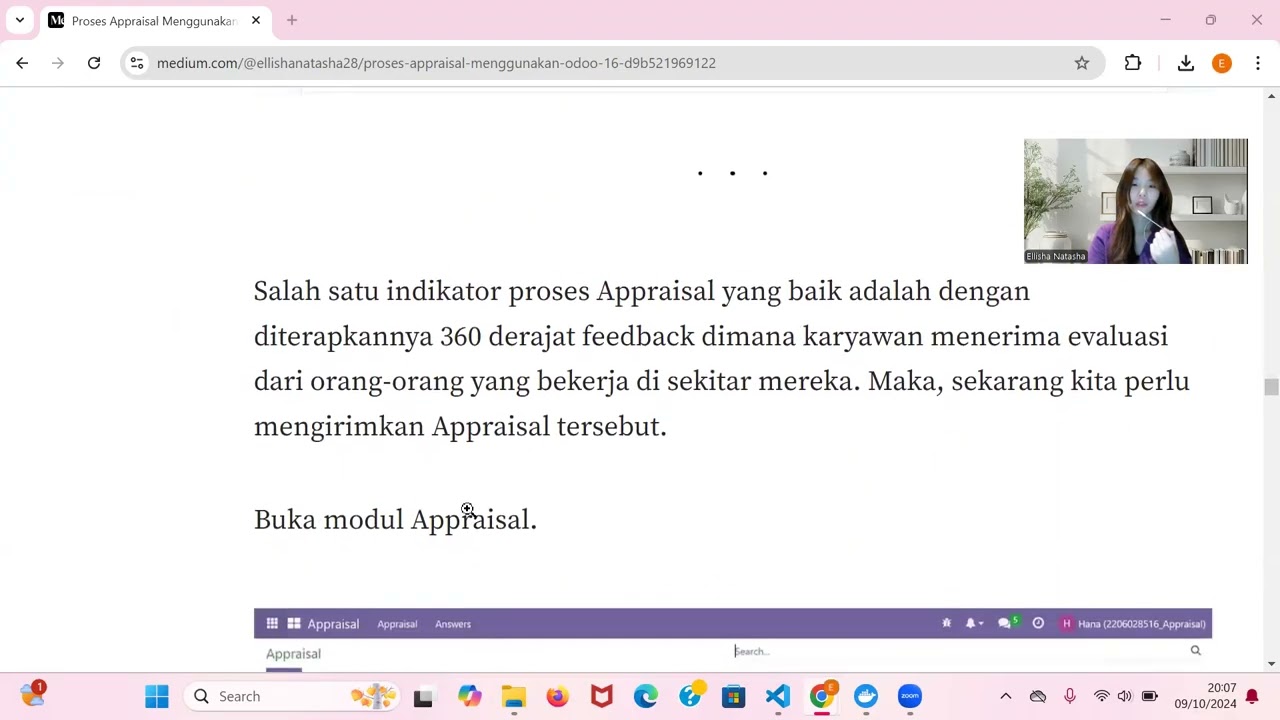 Modul Appraisal Odoo 16 | 09.10.2024

Ellisha Natasha 2206028516 #UniversitasIndonesia #FasilkomUI #sisdm #ERP #Odoo #ctecherp.