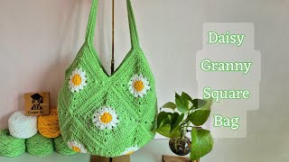 Daisy Granny Square Bag tutorial 🌼ဒေစီအိတ်ထိုးနည်း🌼# Daisy