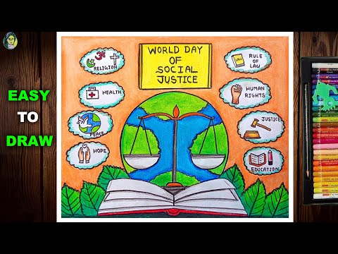 World Day Of Social Justice Drawing Easy | Justice Day Drawing | International Day Of Social Justice