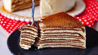Tort excelent cu frisca si foi fine de cacao