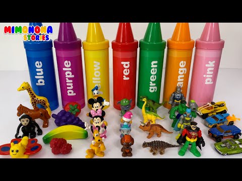 Aprende los colores 🖍️🖍️ Frutas Animales Dinosaurios Superheroes Paw Patrol ✨ Mimonona Stories