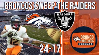 Denver Broncos Sweep the Las Vegas Raiders post game recap 24-17