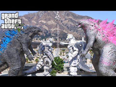 Godzilla Prime, Kiryu Godzilla vs Godzilla, Mechagodzilla II - The New Battle ( GTA V Mods )