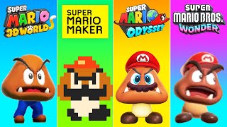 Evolution of Goomba Mario in Super Mario Games (2013-2025)