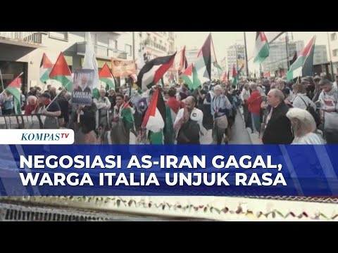 Demo di Milan Usai Negosiasi AS-Iran Gagal, Desak AS-Israel Hentikan Operasi Militer di Iran