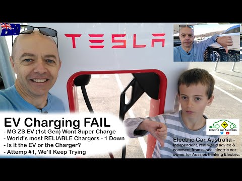 EV Rapid Charging FAIL | Tesla Super Charger & MG ZS EV Don't Mix Attempt #1| Electric Car Australia