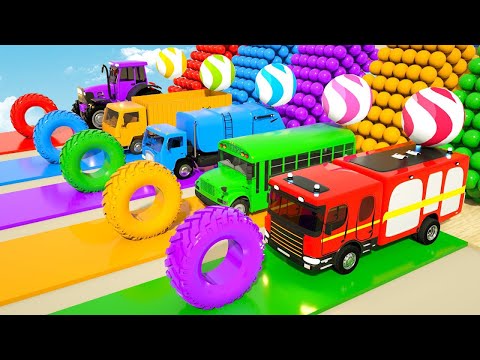 Baa Baa Black Sheep, Wheels On The Bus - Police Car, Fire Truck, Mixer Truck | Nursery Rhymes