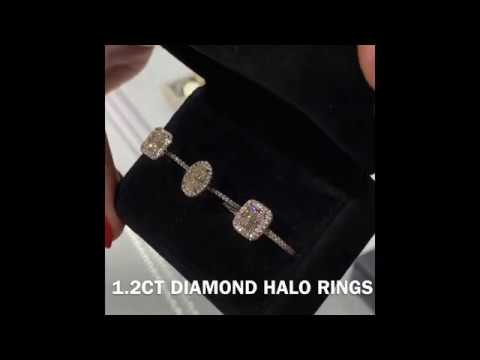 1.2 ct Diamond Halo Ring Comparison