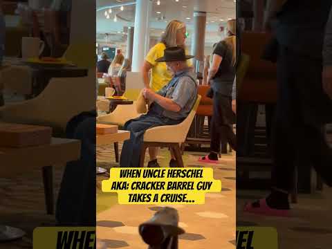 Cracker Barrel Guy takes a cruise after all that logo drama. #royal #cruiseship #crackerbarrel #like