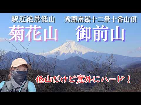 【秀麗富嶽十二景】駅近絶景低山！菊花山・御前山～駅からサクッと登れる低山と思いきや意外とハード！急登・ロープ場・道迷い・・・【山さんぽ】
