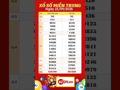 Xổ <strong>số</strong> miền Trung ngày 21 tháng 9 - XSMT 21/9/2026 | Xổ <strong>số</strong> Phú Yên, Xổ <strong>số</strong> Thừa Thiên Huế #xsmt