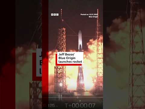 Jeff Bezos' Blue Origin rocket blasts off. #SpaceExploration #RocketLaunch #BBCNews