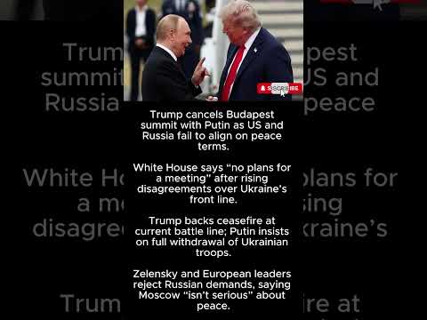 #Trump–#Putin Meeting Shelved After #Budapest Talks Proposal Amid #UkraineWar Tensions