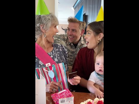Soldier returns home for Granny's 75th birthday and gets surprise pregnancy news 🥹