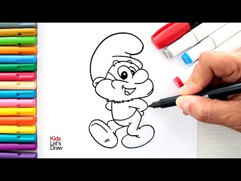 Dibujando y pintando a PAPÁ PITUFO usando marcadores | Drawing and painting PAPA SMURF with markers