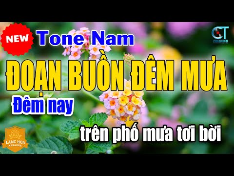 Karaoke Đoạn Buồn Đêm Mưa Nhạc Sống Rumba Tone Nam | Làng Hoa Karaoke