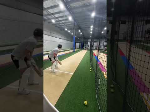 Facing 150kph on the bowling machine at the Brisbane Cricket Centre #cricket