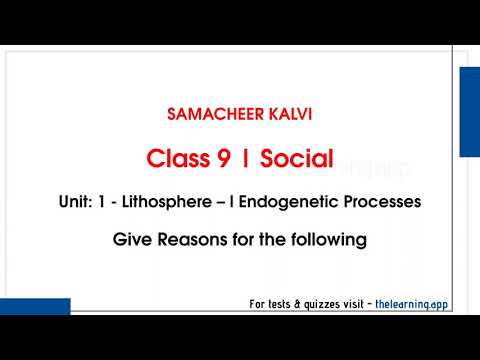 Lithosphere – I Endogenetic Processes | Unit 1  | Class 9 | Geography | Social | Samacheer Kalvi