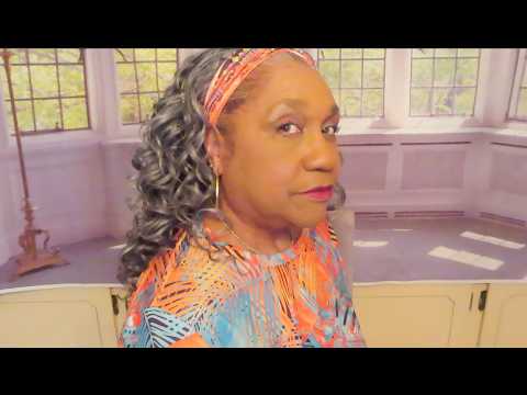 Grey Wig Review/ LuxLuxe EDWINA / Synthetic HALF Wig - #5054
