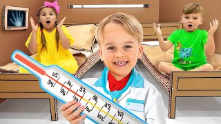 Aventure à l'hôpital en carton pour enfants