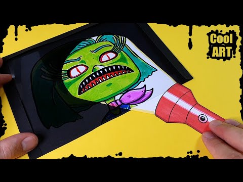 Diy Inside out 2 : Amazing flashlight paper craft with Disgust Monster