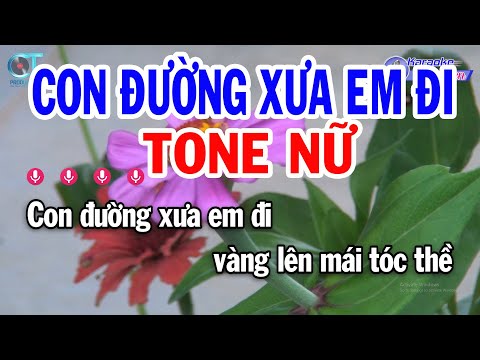 Karaoke Con Đường Xưa Em Đi Tone Nữ ( F#m ) Nhạc Sống Mới | Karaoke Đồng Sen