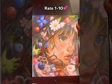 Finish an old drawing with random cheap color pencils w/ me :) 💕⭐️#youngartist #fypシ゚viral