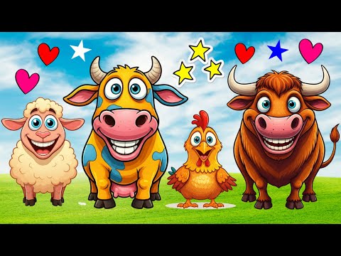 Farm Animals for Kids 🐄🐑 | Learn Animal Names & Sounds 🐴🐔