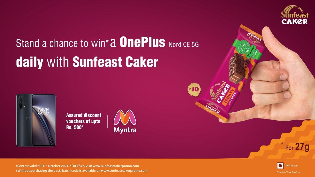 Sunfeast Caker Contest I Win a OnePlus Nord CE 5G Daily