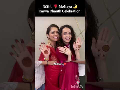 #nishti #monaya #karwachauth #celebration 🌛🌹 #drashtidhami #sanayairani #mohitsehgal #couple #shorts