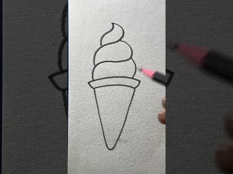 Simple and easy ice cream drawing with pencil