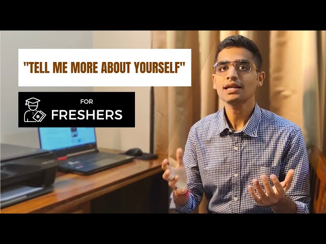 The Answer to "Tell me more about yourself" or "Tell me about yourself" is very subjective and will differ as per the designation and seniority of the candidate, and the job profile one is applying to.This video is more about how a fresher should answer this question. During the actual interview, most of the time whatever you prepare becomes trivial and you might need to answer the question as per the requirements or the need of the hour. So without panicking go ahead with whatever is on your mind. This video will help you shape your answer in the best possible way. So, go and rock in your interviews!More such videos coming soon!Timestamps:00:00 - Channel Intro
00:05 - Video Intro
00:36 - "Tell me more about yourself"
02:17 - Aspect 1 of the Answer
03:34 - Aspect 2 of the Answer
05:06 - Why this question and other HR questions are important?
06:30 - Other Important Aspects of your Answer
06:50 - More such videos---Find me at:
My Blog Website: https://thebrownfella.com
LinkedIn: https://www.linkedin.com/in/vedant-athavale/
LinkedIn Page: https://www.linkedin.com/company/the-brown-fella/?viewAsMember=true
Instagram: https://www.instagram.com/_an__aesthete/
Twitter: https://twitter.com/thebrownfella_
Portfolio Website: https://vedantathavale.webflow.io/
Email ID: vedantathavale@thebrownfella.comWho am I? (In Brief):An Electronics & Telecommunications Engineer from the prestigious VJTI, Mumbai. Currently, working as an Associate at a Big4 Consulting Company. Interested in Front End Development, UI/UX, Salesforce, Data Analytics, and Story Telling ofcourse!All views expressed on this page, in this video, or on any other social media by me are personal and do not represent any organization or group.