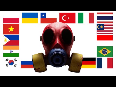 Poppy Playtime 3 Gas Mask in different languages meme