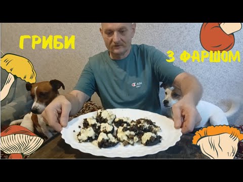 Приготував гриби начиння фаршем.