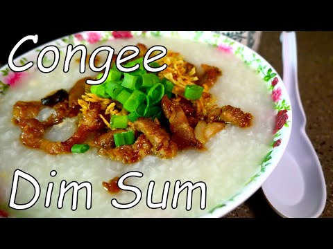 Congee with pork and mushroom stir fry