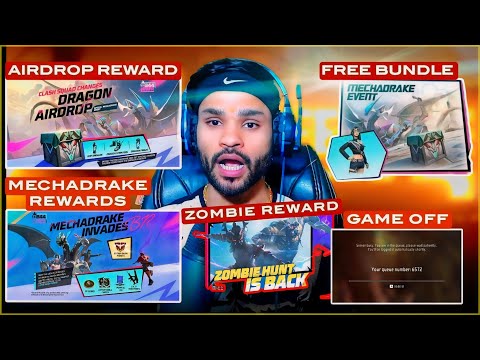 Mechadrake Event Free Fire | Free Bundle + Emote | Zombie hunt + Dragon Airdrop Event Details