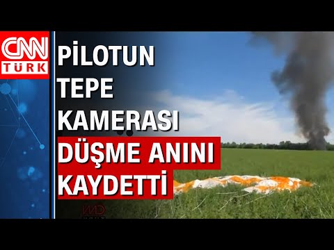 Rus pilot düşen uçaktan son anda atladı!