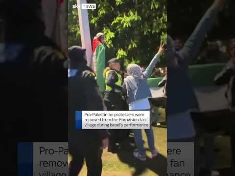 Protesters removed from Eurovision fan village