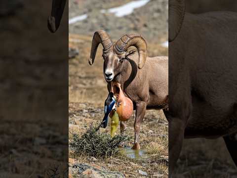 Black-billed magpie aids bighorn sheep 🐦🐏