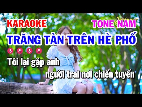 Karaoke Trăng Tàn Trên Hè Phố Tone Nam || Nhạc Sống Tuấn Kiệt