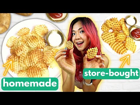 How to Make WAFFLE FRIES in an AIR FRYER (Homemade From Scratch & Frozen)