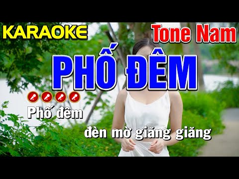 ✔ PHỐ ĐÊM Karaoke Tone Nam | Bến Tình