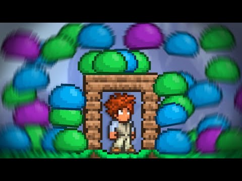 Trying terraria with 30x enemy spawn rate. (WTF)