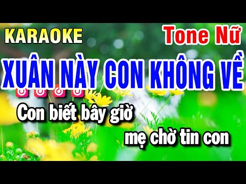 Karaoke Xuân Này Con Không Về Tone Nữ ( Nhạc Xuân 2025 ) Huỳnh Anh