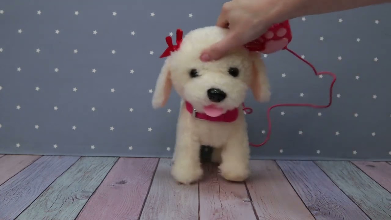 Щенок с тарелкой и расческой интерактивный  - видео