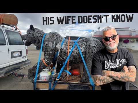 Man Travelling With a 1000 POUND BEAR Strapped To His CAMPER VAN