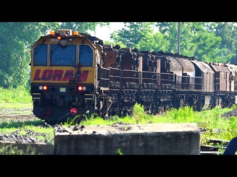 CSX Double DPU Alright Meets NS DPU! LORAM Rail Grinder Rolls By! CPKC Train w DPU!  CSX Trains Meet