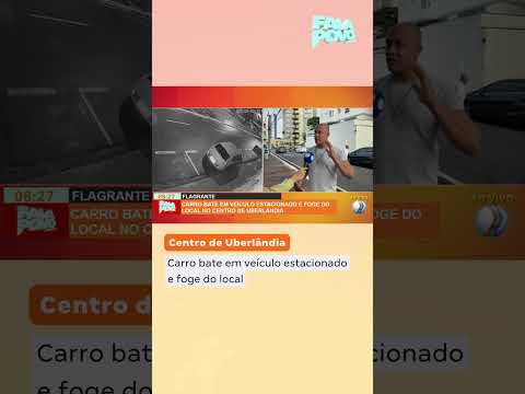 Carro bate em veículo estacionado e foge do local