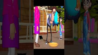 Scary Teacher 3D Nick and Tani Funny Troll Hello Neighbor by Balloon Game #shorts